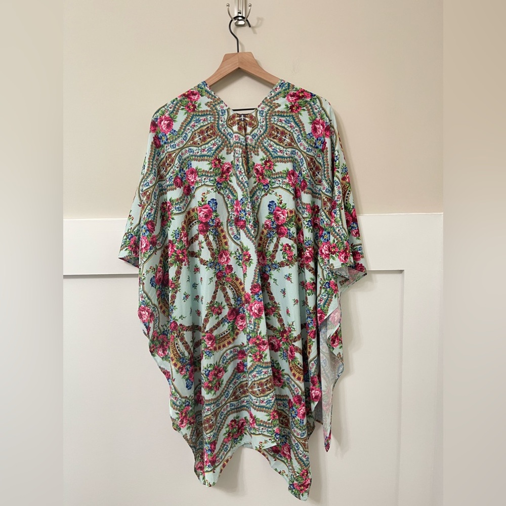 Umgee Floral Multi-Color Flowy Open-Front Kimono … - image 5